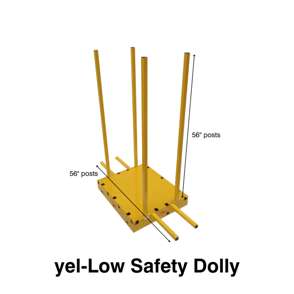 Yel Low Safety Dolly With Post Dimensions E1746027697837 Yel Low Safety Dolly With Post Dimensions E1746027697837