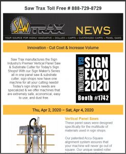 Saw Trax March 2020 Newsletter