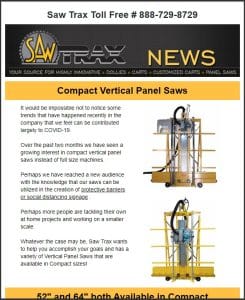 Saw Trax July 2020 Newsletter