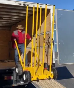 Job-Site Shuttle Dolly going down ramp