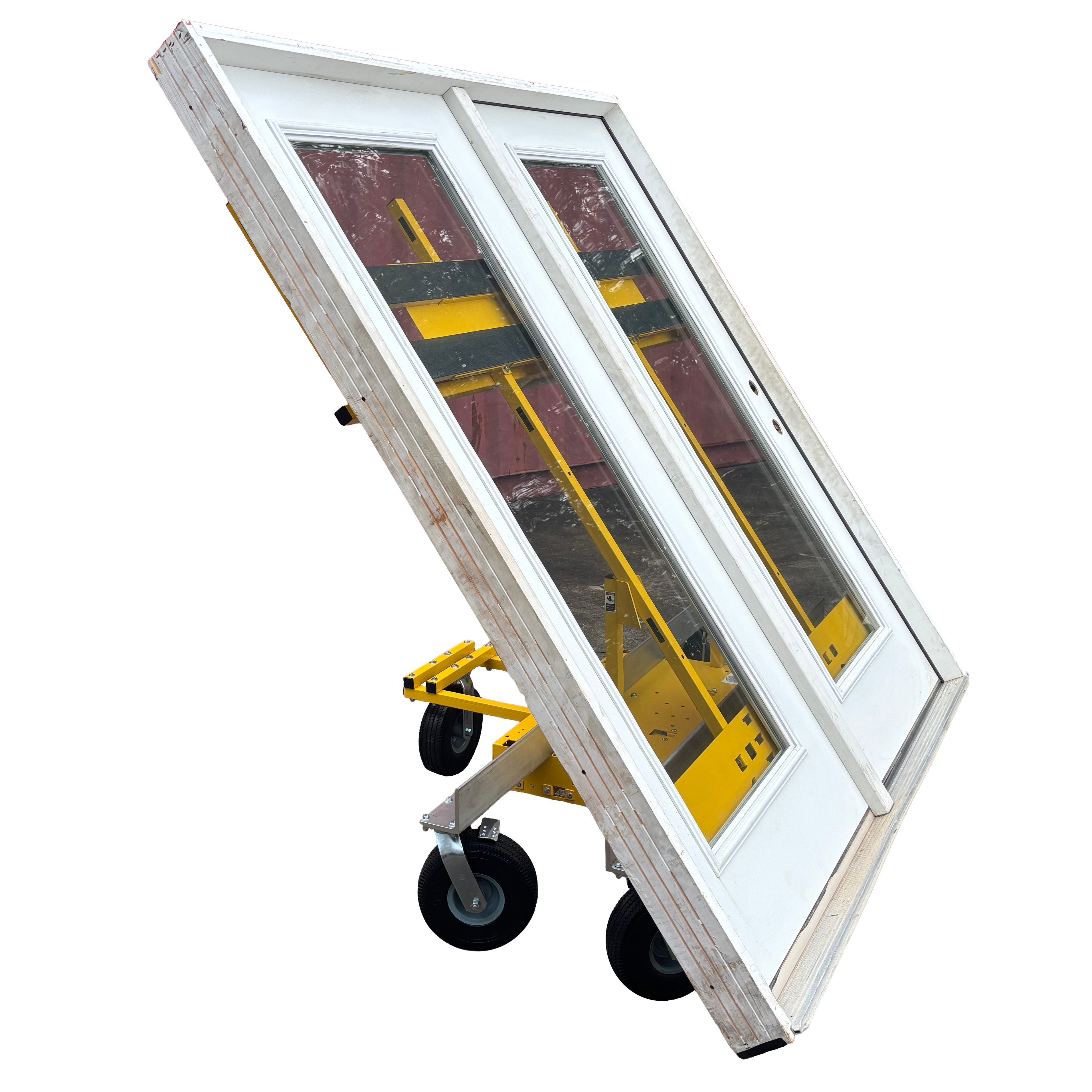 Manual Job Site Scoop Dolly with Door Transparent