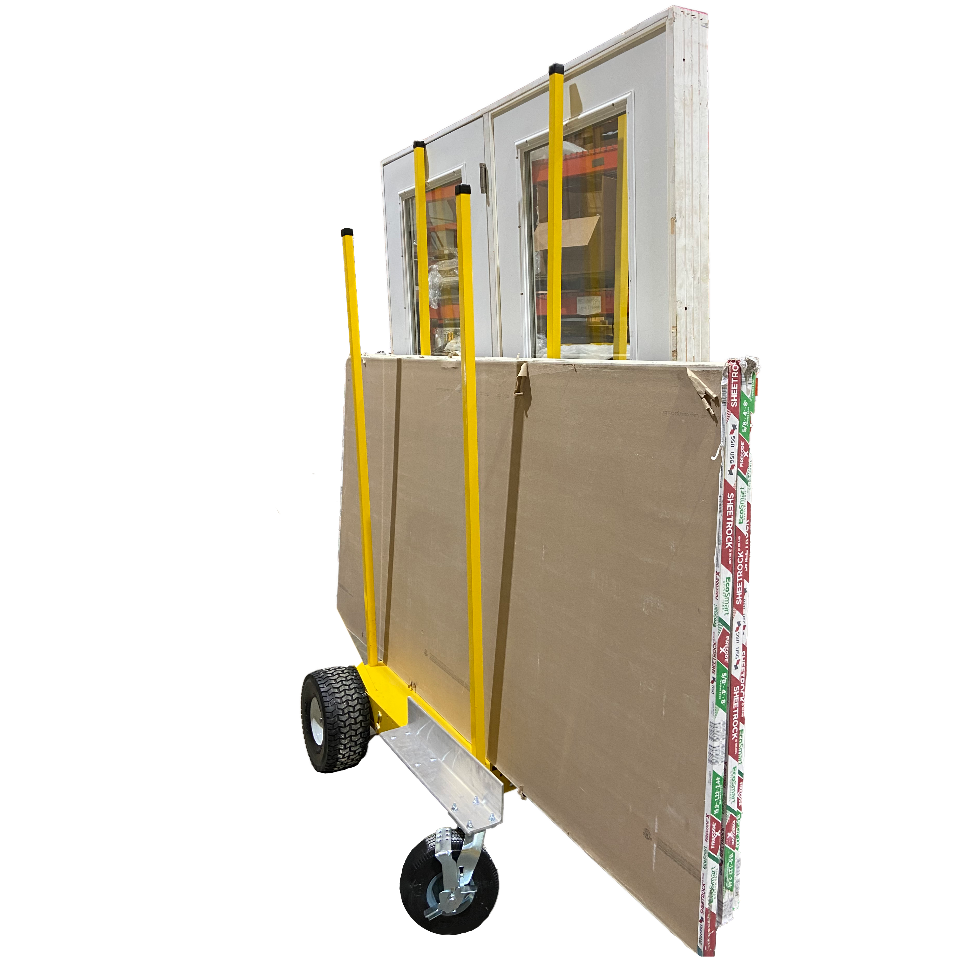 manual job site shuttle with doors transparent