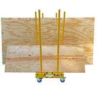 Raised Safety Dolly with Wood Panels Raised Safety Dolly with Wood Panels