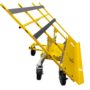 Manually Powered Manual Job Site Scoop Dolly for Large Item Transportation and Material Handling